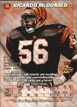 1996 Stadium Club - Members Only #306 Ricardo McDonald Back