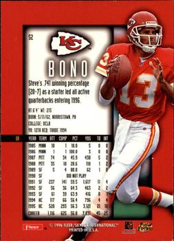 1996 Ultra Sensations - Marble Gold #52 Steve Bono Back