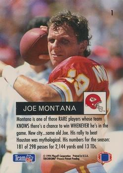 1994 Playoff #1 Joe Montana Back