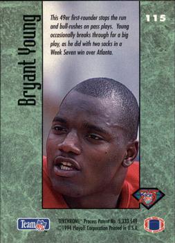 1994 Playoff Contenders #115 Bryant Young Back
