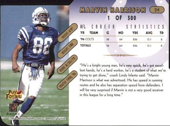 1997 Donruss - Press Proofs Gold Die Cuts #24 Marvin Harrison Back