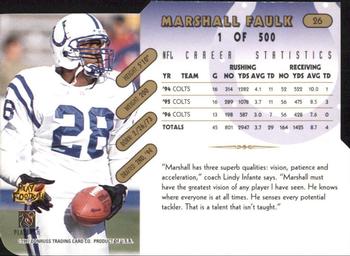 1997 Donruss - Press Proofs Gold Die Cuts #26 Marshall Faulk Back