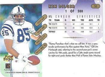 1997 Donruss - Press Proofs Gold Die Cuts #53 Ken Dilger Back