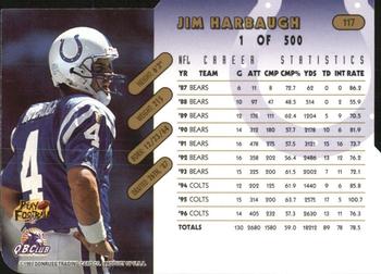 1997 Donruss - Press Proofs Gold Die Cuts #117 Jim Harbaugh Back