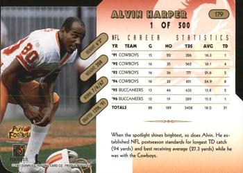 1997 Donruss - Press Proofs Gold Die Cuts #179 Alvin Harper Back