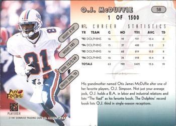 1997 Donruss - Press Proofs Silver #58 O.J. McDuffie Back