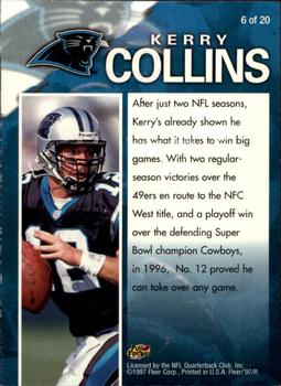 1997 Fleer - Game Breakers Supreme #6 Kerry Collins Back