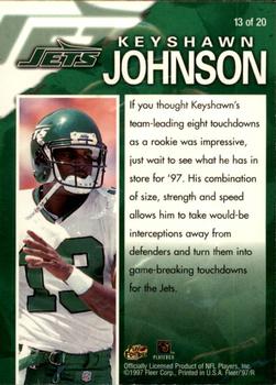 1997 Fleer - Game Breakers Supreme #13 Keyshawn Johnson Back