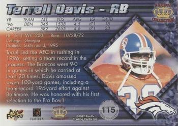 1997 Pacific Crown Collection - Copper #115 Terrell Davis Back