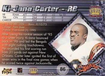 1997 Pacific Crown Collection - Copper #86 Ki-Jana Carter Back