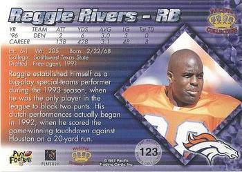 1997 Pacific Crown Collection - Copper #123 Reggie Rivers Back