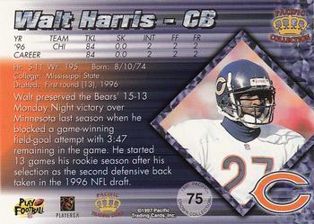 1997 Pacific Crown Collection - Platinum Blue #75 Walt Harris Back