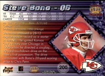 1997 Pacific Crown Collection - Platinum Blue #200 Steve Bono Back