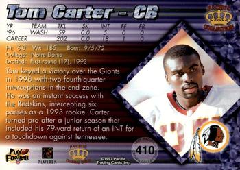 1997 Pacific Crown Collection - Silver #410 Tom Carter Back