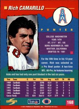 1994 Score #168 Rich Camarillo Back