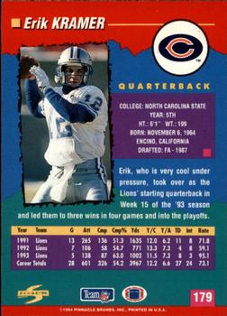 1994 Score #179 Erik Kramer Back