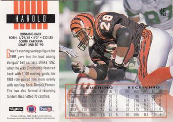 1994 SkyBox Impact #45 Harold Green Back