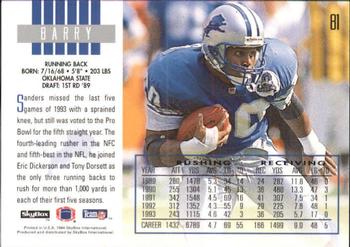 1994 SkyBox Impact #81 Barry Sanders Back