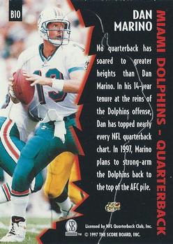 1997 Pro Line Memorabilia - Bustin' Out #B10 Dan Marino Back