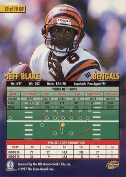 1997 Score Board Playbook By The Numbers #10QB Jeff Blake Back