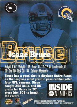 1997 SkyBox Premium - Inside the Numbers #46 Isaac Bruce Back