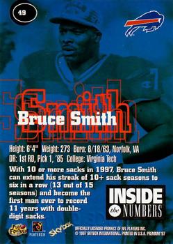 1997 SkyBox Premium - Inside the Numbers #49 Bruce Smith Back