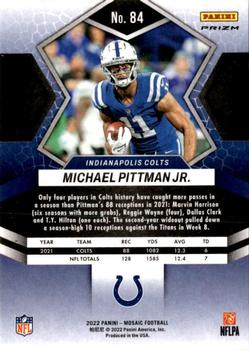 2022 Panini Mosaic - Mosaic #84 Michael Pittman Jr. Back