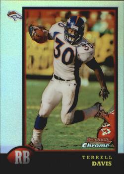 1998 Bowman - Chrome Preview Refractors #BCP10 Terrell Davis Front