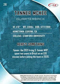 2023 SAGE HIT - Silver #28 Tanner Mckee Back