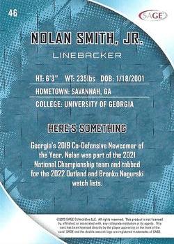 2023 SAGE HIT - Silver #46 Nolan Smith, Jr. Back