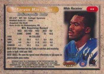 1998 Bowman's Best - Refractors #68 Marvin Harrison Back