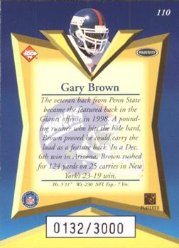 1998 Collector's Edge Masters - 50-Point #110 Gary Brown Back