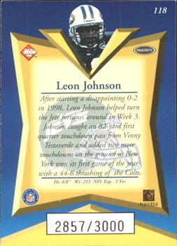 1998 Collector's Edge Masters - 50-Point #118 Leon Johnson Back