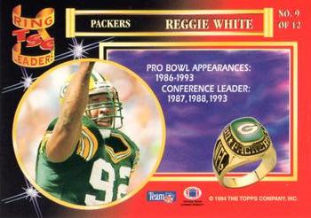 1994 Stadium Club - Ring Leaders #9 Reggie White Back