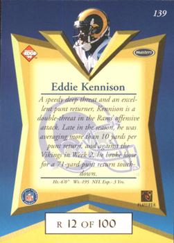 1998 Collector's Edge Masters - Gold Redemption SN100 #139 Eddie Kennison Back