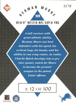 1998 Collector's Edge Masters - Gold Redemption SN100 #S178 Herman Moore Back