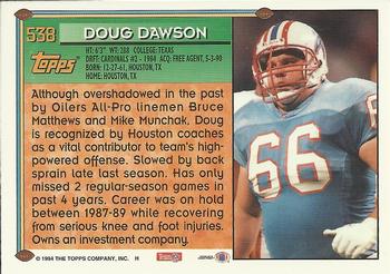1994 Topps #538 Doug Dawson Back