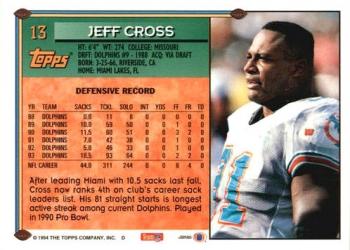 1994 Topps #13 Jeff Cross Back