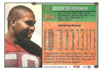 1994 Topps #42 Seth Joyner Back