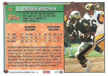 1994 Topps #46 Derek Brown Back