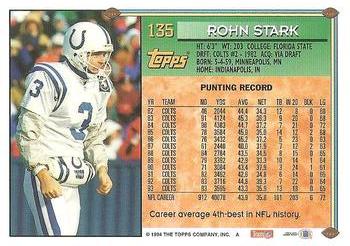 1994 Topps #135 Rohn Stark Back