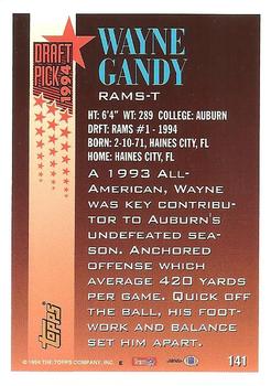 1994 Topps #141 Wayne Gandy Back
