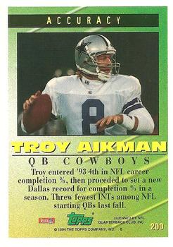 1994 Topps #200 Troy Aikman Back