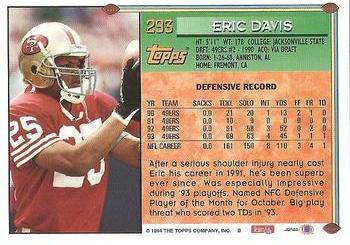 1994 Topps #293 Eric Davis Back