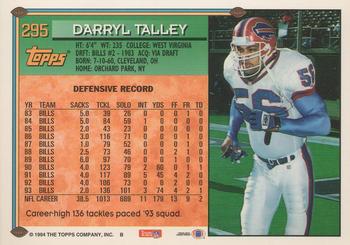 1994 Topps #295 Darryl Talley Back