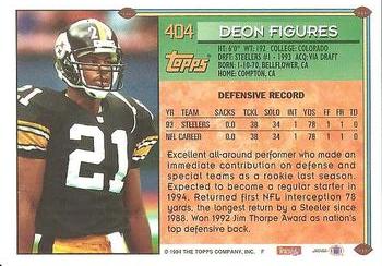 1994 Topps #404 Deon Figures Back