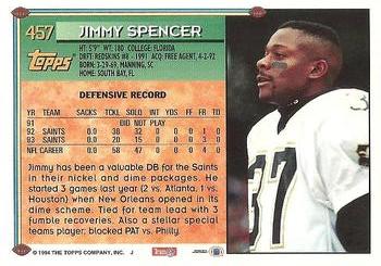 1994 Topps #457 Jimmy Spencer Back