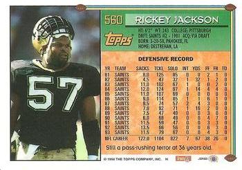 1994 Topps #560 Rickey Jackson Back