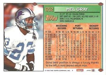 1994 Topps #652 Mel Gray Back