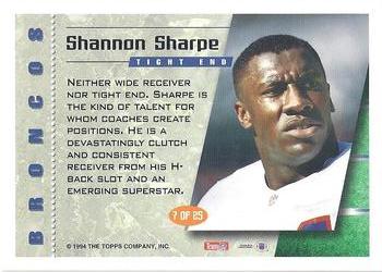 1994 Topps - All-Pros #7 Shannon Sharpe Back